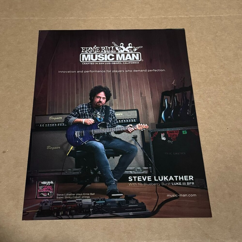 Steve Lukather - Ernie Ball / Music Man - Print Advertisement